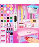 Professional Acrylic Nail Kit for Beginners - Glitter Powder Set with Nail Drill & UV LED Lamp - Buy Online on SooperMarket.com