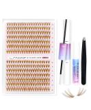 280pcs Lankiz Brown Eyelash Extensions Set - 20D C Curl Mix 9-15mm Individual Lashes with Adhesives Glue Remover & Applicator | Perfect for Beginners - Buy Online on SooperMarket.com