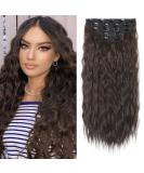 REECHO 5PCS Brown Clip in Hair Extensions 24 Thick Long Loose Waves HE002 - Dark Chocolate Brown | Natural Soft Hairpieces for Women - Buy Online on SooperMarket.com