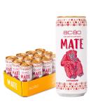 Ac o Bio Mate raspberry (12 330 ml can) including 3 deposit - super fruity low -calorie climate -neutral - natural energy drink caffeinated soft drink |Mate Tea 330 ml (12 pack) - Buy Online on SooperMarket.com