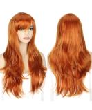 YEESHEDO Women's Long Wavy Curly Ginger Cosplay Wig 28 - Heat Resistant Synthetic Hair for Party, Anime, Halloween - Includes Bangs - Buy Online on SooperMarket.com