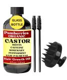 Organic Castor Oil Scalp Treatment - Rosemary Biotin & Mint for Hair Growth & Strength - 4 fl oz | Nourish & Reduce Hair Loss - Buy Online on SooperMarket.com