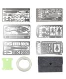 Moricher Survival Card Multitool- Fishing Line & EDC Kit for Outdoor Camping, Hiking, and Hunting - Silver 6pcs - Buy Online on SooperMarket.com