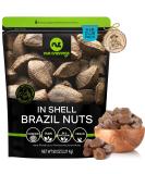 Raw Brazil Nuts In Shell - Whole Superior Quality (5 LB) - Fresh & Healthy Protein Snack - All Natural Keto Friendly & Vegan - 5 Pound Resealable Bulk Pack - Buy Online on SooperMarket.com