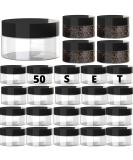50 Pack 2oz Clear Plastic Containers with Lids - Ideal for Sugar Scrubs, Cosmetics, Lotions, Body Butters, and Slime - Refillable and Durable - Buy Online on SooperMarket.com