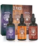 Beard Oil Conditioner 3 Pack - All Natural Variety Set - Sandalwood, Pine & Cedar, Clary Sage Conditioning and Moisturizing for a Healthy Beard by Viking Revolution Sandalwood, Pine & Cedar, Clary Sage 1 Ounce (Pack of 3) - Buy Online on SooperMarket.com