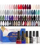 Lavender Violets 42-Piece Gel Nail Polish Set with Top Coats - Fall/Winter UV LED Gel Shades C958 - Buy Online on SooperMarket.com