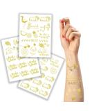 Bride to Be Bachelorette Party Tattoos - 50 Gold Metallic Designs - Team Bride Cheers Wifey Hot Bride - Waterproof & Non-toxic - Buy Online on SooperMarket.com