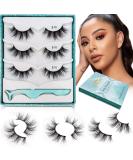 Goo Goo 16mm Siberian 3D Mink Eyelashes 3 Pairs Set - Handmade Crossed Cluster Daily Style - Buy Online on SooperMarket.com