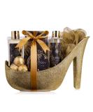 Accentra luxury swimming set gift set in beautiful golden glitter pumps 9-piece luxury beauty set of care set shower set-for a relaxed spa experience single - Buy Online on SooperMarket.com