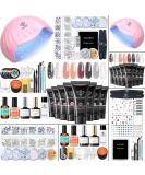 Modelones Poly Nail Gel Kit 8 Colors with 48W LED Nail Lamp - Professional Manicure Kit for Valentine's Day - Buy Online on SooperMarket.com