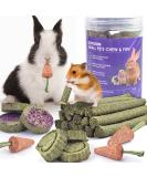 Erkoon 24-Piece Rabbit & Small Pet Toys Set | Dental Care Timothy Hay Sticks Carrots & Rose Grass Cake - Ideal for Rabbits Guinea Pigs Hamsters & Chinchillas - Buy Online on SooperMarket.com