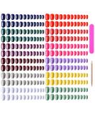 EBANKU 960 Colorful Short False Nails Full Cover Coffin Press on Nails Set with Nail File and Stick - Natural Fake Nails for Women Girls - Buy Online on SooperMarket.com