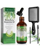 Rosemary Essential Oil for Hair Growth | 100% Organic with Scalp Massager - Nourishes & Stimulates Hair - Buy Online on SooperMarket.com