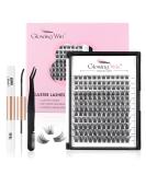 Glowing Win DIY Cluster Eyelash Extensions Set - 144 PCs Natural Individual Lashes 8-16mm with Bond Sea and Tweezers - Buy Online on SooperMarket.com