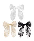 PAGOW 3PCS Lace Bow Hair Clips Set - Korean-Style Flower Barrettes for Women and Girls (White, Black, Beige) - Buy Online on SooperMarket.com