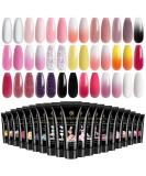 Saviland Poly Gel Nail Set - 20 Colors Builder Extension Gel for French Manicure - Professional Nail Salon Quality - Home DIY Kit - White, Pink, Nudes - Buy Online on SooperMarket.com