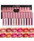 LANGMANNI 12Pcs Lip gloss Collection Makeup Set Shiny Smooth Soft Liquid Lip Glosses Lip Stain With Rich Varied Colors For Girls And Women Makeup Color-A - Buy Online on SooperMarket.com