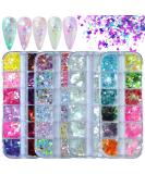 4 Boxes Iridescent White Nail Glitter Mylar Flakes - Nail Art Confetti Sequins for Makeup, Nails & Resin Crafts | LoveOurHome - Buy Online on SooperMarket.com