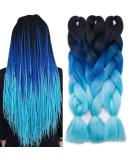 Tess Braids Extensions Blue 60 cm | Jumbo KanCalon Hair for Box Braids | 100g #48 Ombre - Premium Quality Hair Extensions - Buy Online on SooperMarket.com