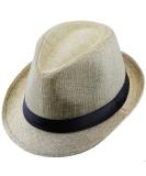 Moonsix Classic Fedora Hat - Short Brim Panama Jazz Straw Cap for Men and Women in Beige - Buy Online on SooperMarket.com