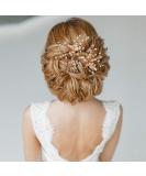 Sooshin 3 Pieces Bridal Hair pins Pearl Wedding Hair Accessories for Brides and Bridemaids Rhinestone Bridal Headpieces for wedding Crystal Hair Pins for Women and Girls (Gold) - Buy Online on SooperMarket.com