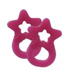 Dentistar Bei ring 2 Set - Teether for Babies & Toddlers 3 Months+ | Soft Dental Aid & Massage Handle | Made in Germany | Pink - Buy Online on SooperMarket.com