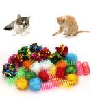 LASOCUHOO 30PCS Interactive Cat Toy Pack - Cat Crinkle Balls, Sparkle Balls, Spiral Springs - Buy Online on SooperMarket.com