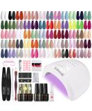 ROSALIND Gel Nail Polish Kit - 48W UV Light 60 Colors Base & Top Coats - DIY Nail Art Starter Set for Christmas - Buy Online on SooperMarket.com