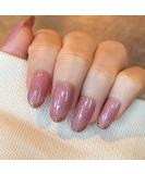 Novo Ovo Medium-Length Oval Almond Dark Pink & Gold Glitter French Tip Press-On Nails | Chrome Artificial Fingernails | Easy Sticking with Glue - Buy Online on SooperMarket.com