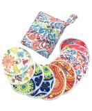 Pinowu Organic Bamboo Nursing Pads - 10 Washable Pads + Wet Bag & Wash Bag | Charming Nipplecovers for Breastfeeding Moms - Pastel Touch, Large 4.7 - Buy Online on SooperMarket.com