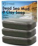 O Naturals 3PCS Dead Sea Salt Mud & Clay Natural Bar Soap - Psoriasis Soap Helps Acne Prone Skin & Eczema - Scalp Exfoliator - Organic & Vegan Dead Sea Mud Soap - Natural Soap for Men & Women - 4 oz - Buy Online on SooperMarket.com
