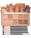 10 Colors Eyeshadow Palette with 6 Brushes - Matte, Shimmer, Glitter Eye Makeup Set - Long Lasting, High Pigment Formula for Natural Look - Buy Online on SooperMarket.com