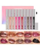 LANGMANNI 10 Colors High Shine Lipgloss Set Long Lasting Diamond Gliter Shimmer Liquid Lipstick Set Hydrating Moisturizing Lip Gloss Kit Gift Makeup For Girls (SET A) - Buy Online on SooperMarket.com