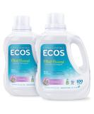 ECOS 2x Hypoallergenic Liquid Laundry Detergent, Lavender, 200 loads, 100oz Bottle by Earth Friendly Products (Pack of 2) Lavender 100 Fl Oz (Pack of 2) 100 Loads - Buy Online on SooperMarket.com