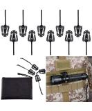 BOOSTEADY Pack of 10 Tactical Gear Clip Molle Web Dominators for Outdoor Hydration Tube Backpack Straps Management with Zippered Pouch Black - Buy Online on SooperMarket.com