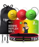 TEKXYZ Boxing Reflex Ball - 3 Difficulty Levels - Headband Included - Improve Reaction, Agility, Speed, and Coordination - Buy Online on SooperMarket.com