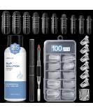 Morovan Slip Solution Poly Gel 2.5oz Nail Extension Gel Slip Solution Anti-stick Gel Solution Liquid With Brush Nail Tips Clips Crystal Cup for Poly Nail Gel Nail Art Kit Easy DIY 109 Piece Set - Buy Online on SooperMarket.com