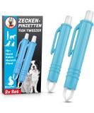 Bluepet 2x automatic tick pliers - reliable tick tweezers for dogs cats horses and humans - perfect for every tick night's set set 2x tick pliers - Buy Online on SooperMarket.com