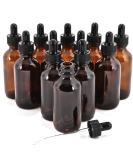 12, Amber, 2 oz Glass Bottles, with Glass Eye Droppers - Buy Online on SooperMarket.com