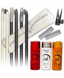 Eyebrow Mapping Kit with White, Red, and Gold Brow Mapping String - 100ft/30m, Red, Black, and White Eyebrow Pencil Set with Sharpener, Ruler, Microprecision Brow Shaper - Buy Online on SooperMarket.com