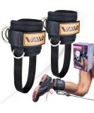 VAIIO Adjustable Neoprene Ankle Straps for Cable Machines - Premium Comfort Fit with Double D-Ring - Improve Abdominal Muscles, Lift Butts, Tone Legs - Black Pair - Buy Online on SooperMarket.com