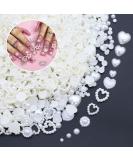 YAEISM 550Pcs Creamy White Pearl 3D Nail Charms - Assorted Shapes for Nail Art and Jewelry DIY - Buy Online on SooperMarket.com