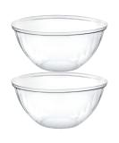 PLASTICPRO Disposable 150 Ounce Round Crystal Clear Plastic Serving Bowls - Pack of 2 | Party Salad & Chip Bowls - Snack & Candy Dish Container - Buy Online on SooperMarket.com