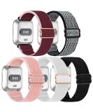 5 Pack Elastic Nylon Bands for Fitbit Versa Smart Watch - Adjustable Breathable Sport Wristband for Men and Women - Buy Online on SooperMarket.com