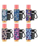 6 Pack Lip Balm Holder Compact Clip-On Neoprene Sleeve - Leopard & Flower Design - Buy Online on SooperMarket.com