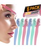 6 Pack Nylea Eyebrow Razor Trimmer Extra Precision Disposable Facial Hair Shaper Remover, Dermaplaning Dermaplane Shaving Tool - Facial Shave Shaver with Precision Cover for Men & Women - Buy Online on SooperMarket.com