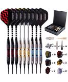 Darts Plastic Tip - Professional Soft Tip Darts Set for Electronic Dartboard 9 Pcs 18 Grams with 50 Extra Tips 9 Shafts 27 Flights Tool Kit Flight Protectors and Gift Darts Case Tungsten - Buy Online on SooperMarket.com