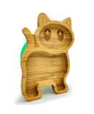 Eco Health Kitten Bamboo Baby Plate - Non-Toxic Suction Cup Toddler Plate for Baby Weaning - Cool to The Touch - Green - Buy Online on SooperMarket.com