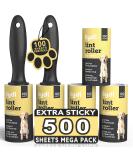 Tydi Pet Lint Rollers - 500 Sheets of Lint Roller Refills & 2 Handles - 100 Sheets per Sticky Clothes Roller - Lint Rollers for Pet Hair - Reusable Lint Roller for Clothes - Fluff Remover for Clothes 2 Handles + 500 Sheets - Buy Online on SooperMarket.com